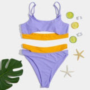 Halara Color Block Tie Dye Bikini Set
